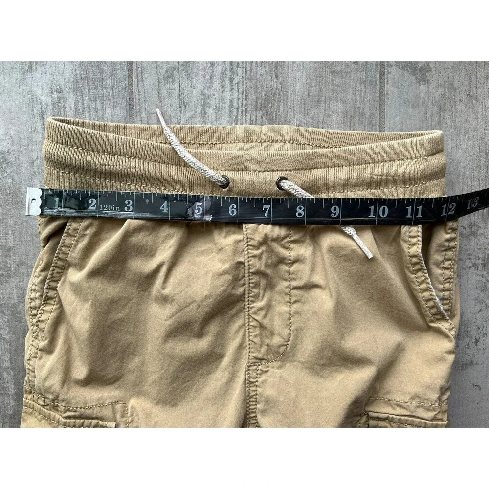 GAP Kids Cargo Jogger Pants Boys Youth Beige Tan Khaki Drawstring M 8-9 Regular